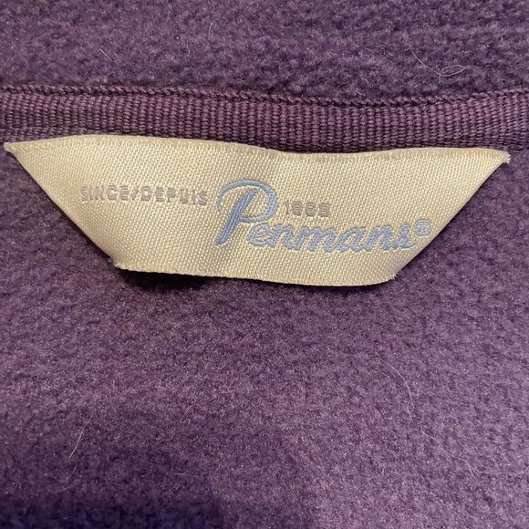 Penmans purple fleece jacket, full zip embroidered SIZE XL retro boxy - Picture 11 of 12